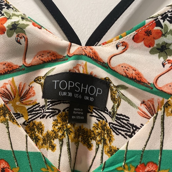 Topshop Flamingo and Floral Print Tank Top - Picture 3 of 6